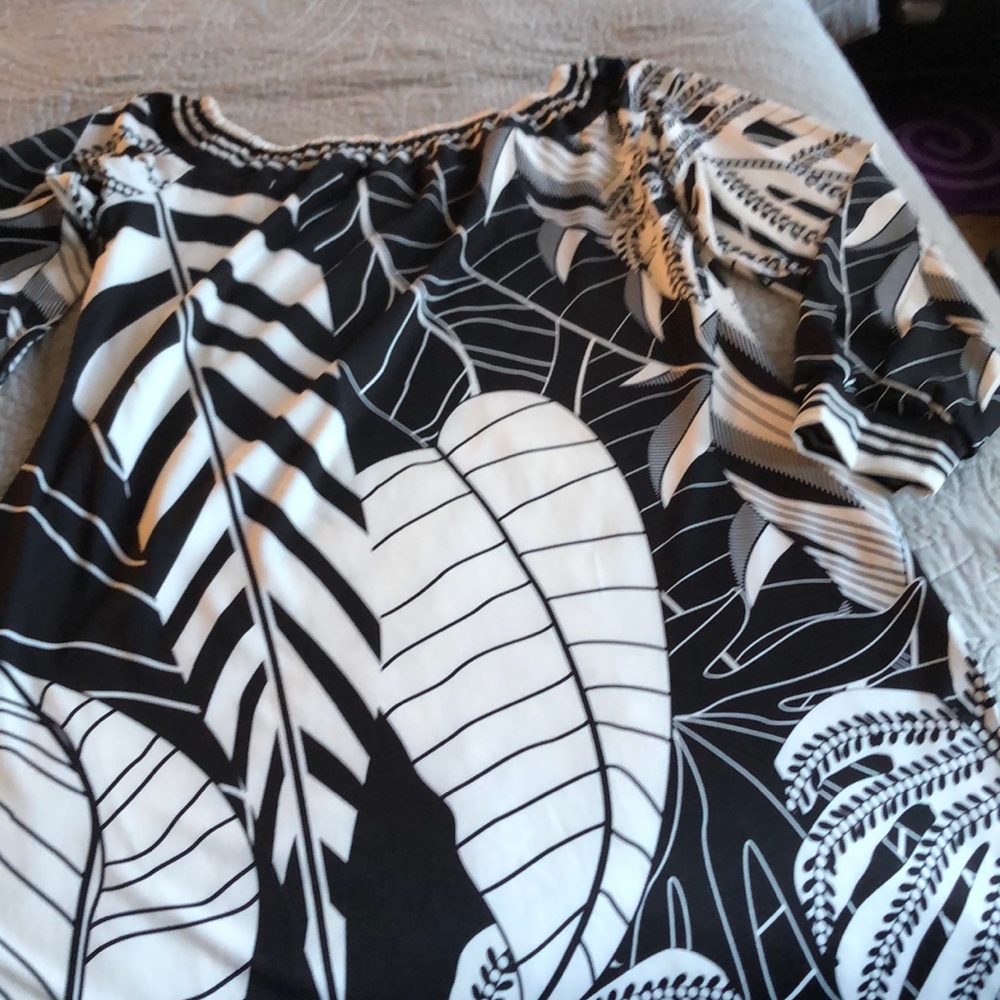 Printed Long Black and White Dress